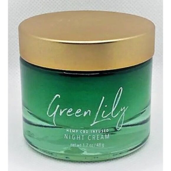 Green Lily Hemp Infused Night Cream w/ Marula, Salicylic, Hyaluronic Acid New - Picture 1 of 3